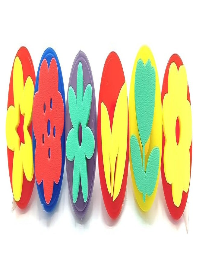 Brille Bee Sponge Stamp Foam Painting Brushes, Flower Shapes, Art Paint Drawing Tools, DIY Graffiti Stamps for Kids Early Learning (6pcs Stamp) - Image 2